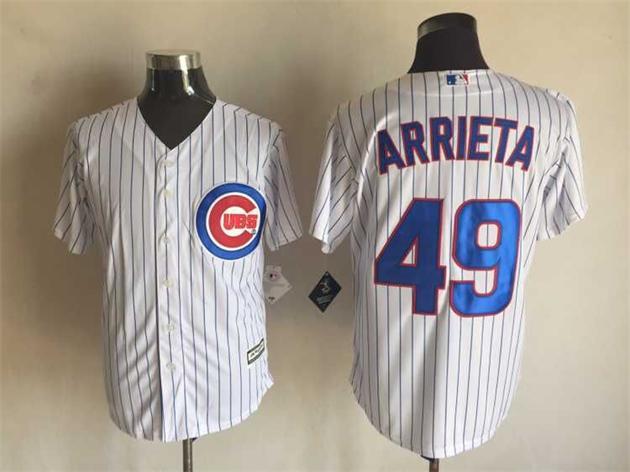 MLB Chicago Cubs #49 Arrieta White Jersey