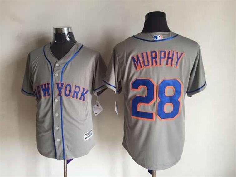 MLB New York Mets #28 Murphy Grey Jersey