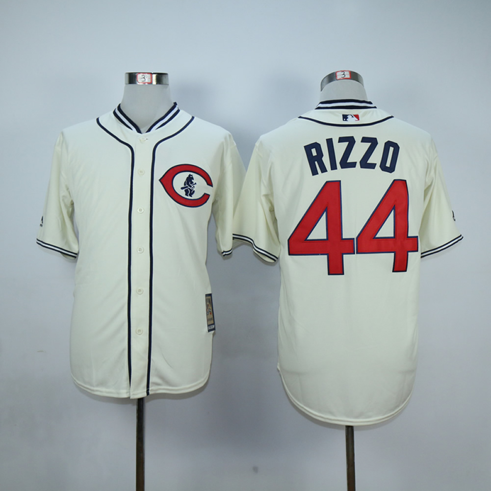 MLB Chicago Cubs #44 Rizzo Cream Jersey