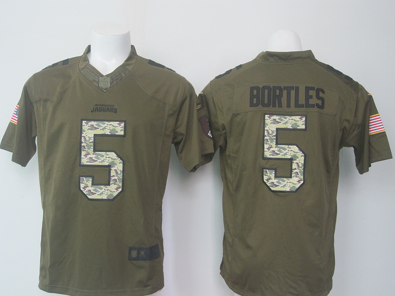 NFL Jacksonville Jaguars #5 Bortles Salute for Service Green Jersey