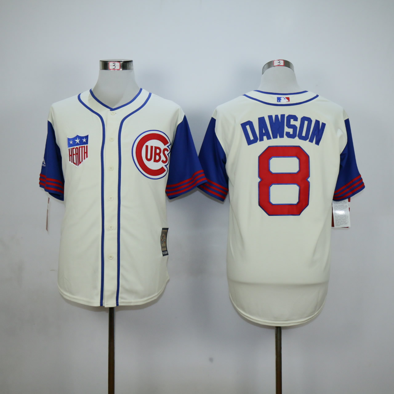 MLB Chicago Cubs #8 Dawson Cream Blue Jersey