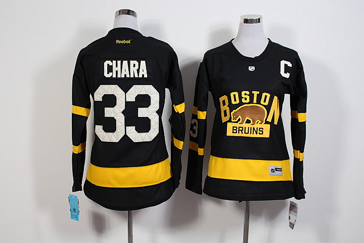 Women NHL Boston Bruins #33 Chara Black Jersey