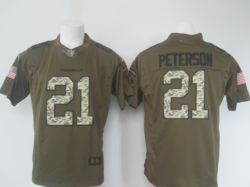 NFL Arizona Cardinals #21 Peterson Salute for Service Green Jersey