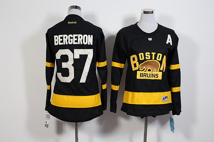 Women NHL Boston Bruins #37 Bergeron Black Jersey