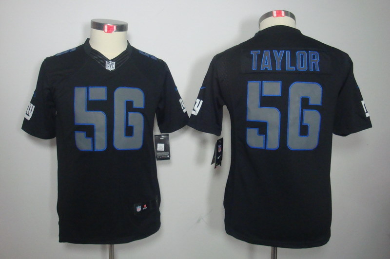 Kidss New York Giants #56 Taylor Impact Limited Black Jersey