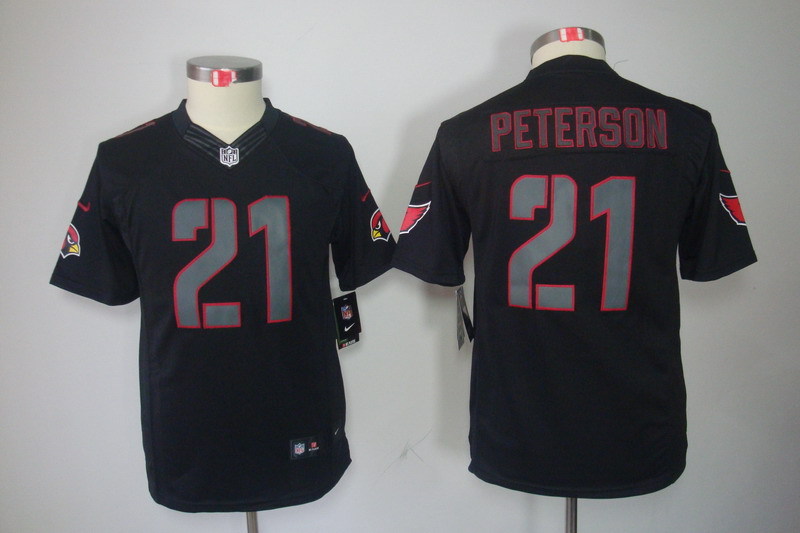 Kidss Arizona Cardinals #21 Peterson Impact Limited Black Jersey