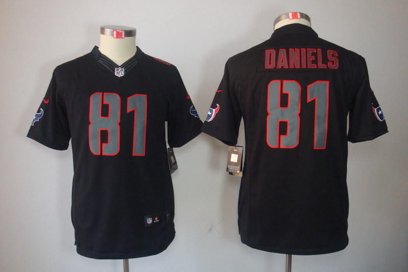 Kidss Houston Texans #1 Daniels Impact Limited Black Jersey
