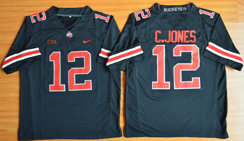 NCAA Ohio State Buckeyes #12 Cardale Jones Football Jersey - Blackout