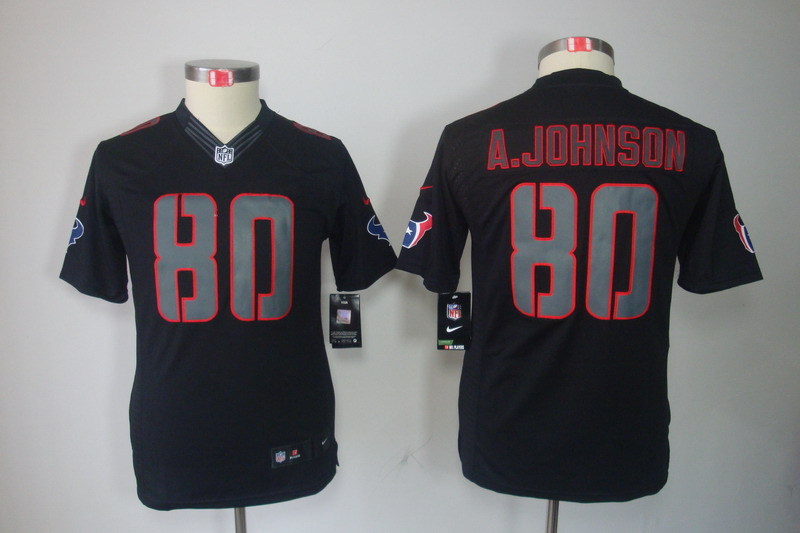 Kidss Houston Texans #80 A.Johnson Impact Limited Black Jersey