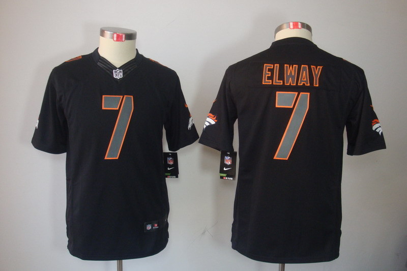 Kidss Denver Broncos #7 Elway Impact Limited Black Jersey