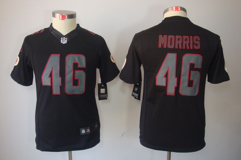 Kidss Washington Redskins #46 Morris Impact Limited Black Jersey