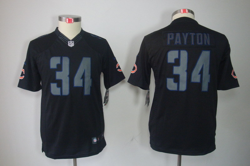 Kidss Chicago Bears #34 Payton Impact Limited Black Jersey