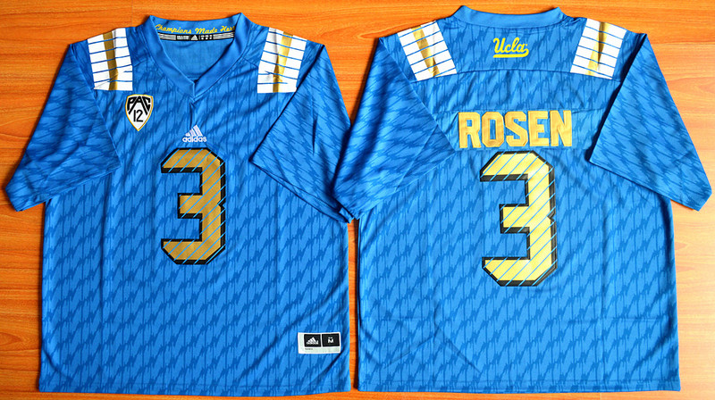 NCAA UCLA Bruins 3 Josh Rosen College Football Jerseys Blue