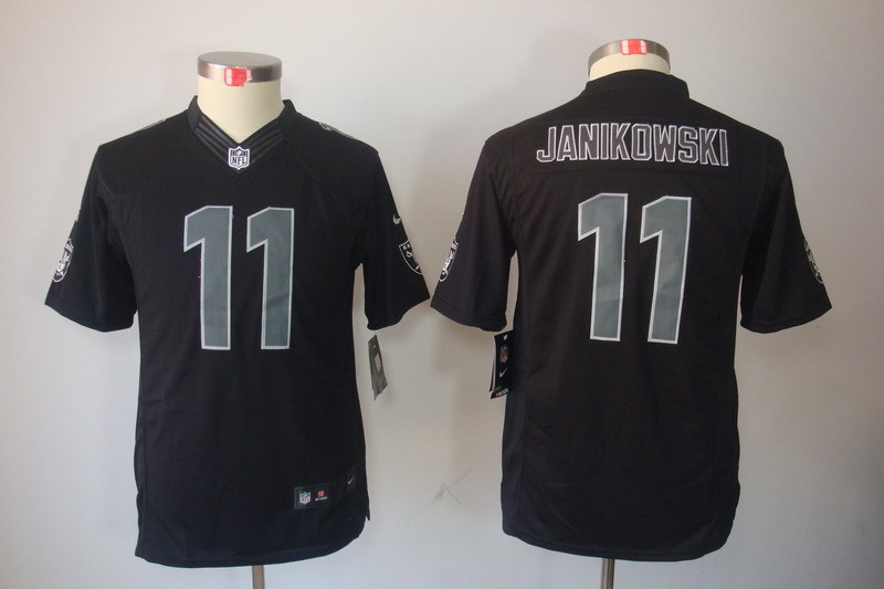 Kidss Oakland Raiders #11 Janikowski Impact Limited Black Jersey