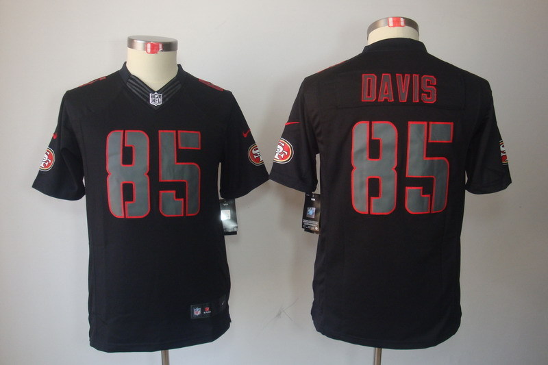 Kidss San Francisco 49ers #85 Davis Impact Limited Black Jersey