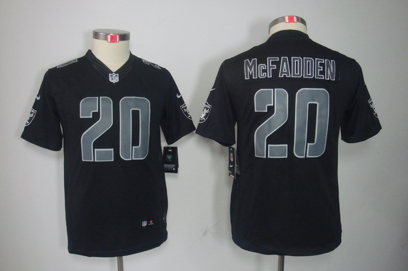 Kidss Oakland Raiders #20 McFadden Impact Limited Black Jersey