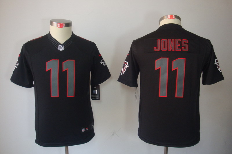 Kidss Atlanta Falcons #11 Jones Impact Limited Black Jersey