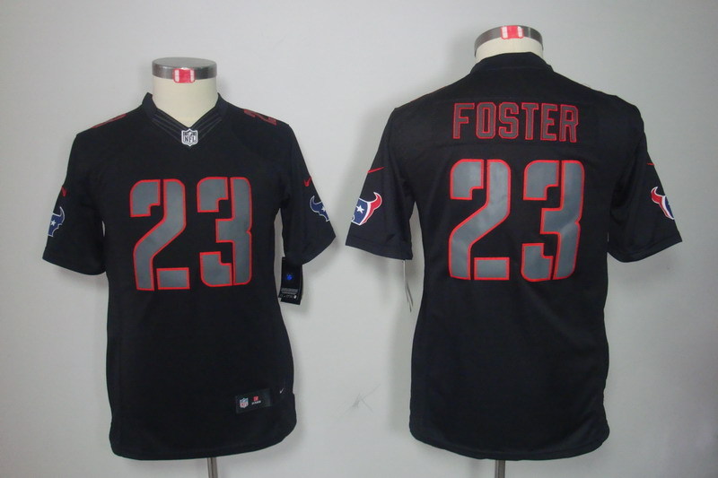 Kidss Houston Texans #23 Foster Impact Limited Black Jersey