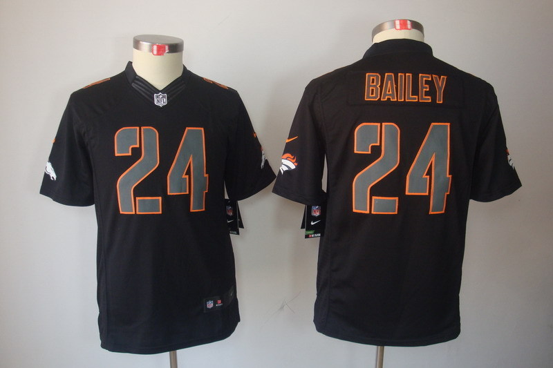 Kidss Denver Broncos #24 Bailey Impact Limited Black Jersey