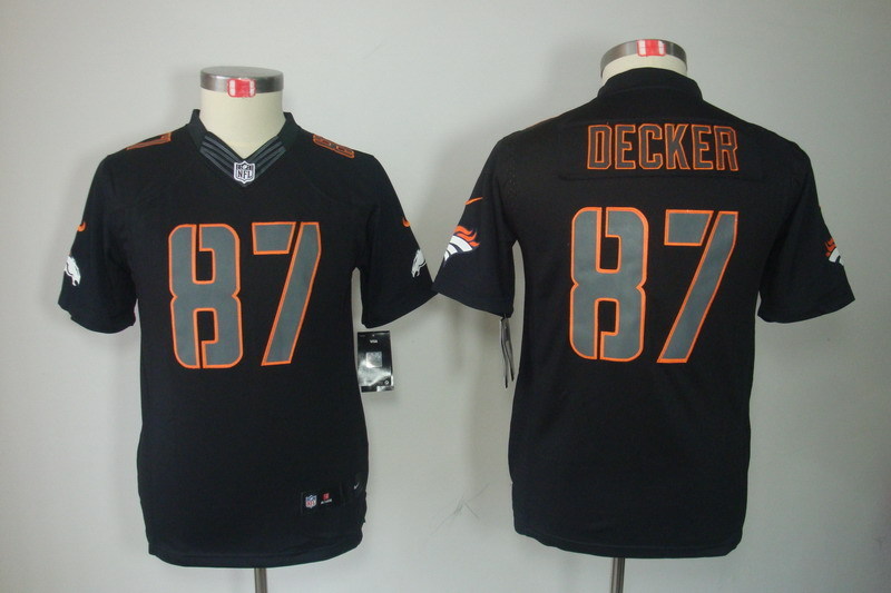 Kidss Denver Broncos #87 Decker Impact Limited Black Jersey