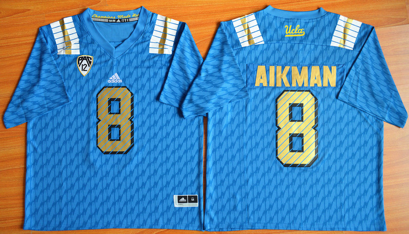 NCAA UCLA Bruins Troy Aikman 8 College Football Jerseys - Blue