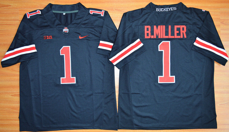 NCAA Ohio State Buckeyes #1 Braxton Miller Football Jersey Blackout