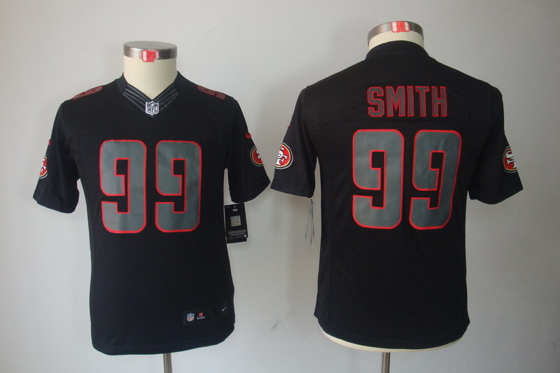 Kidss San Francisco 49ers #99 Smith Impact Limited Black Jersey