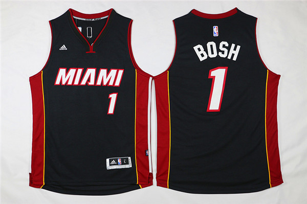 NBA Miami Heat #1 Bosh Black New Jersey