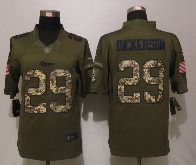 New Nike St.Louis Rams 29 Dickerso Green Salute To Service Limited Jersey