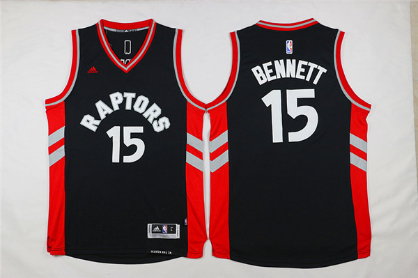NBA Toronto Raptors #15 Bennett Black Red Jersey