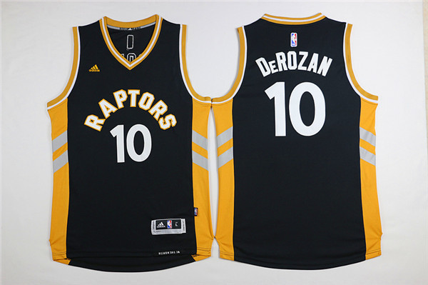 NBA Toronto Raptors #10 DeRozan Black Yellow Jersey