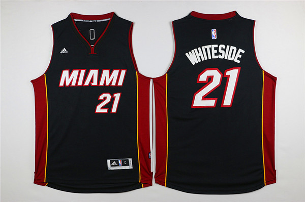NBA Miami Heat #21 Whiteside Black New Jersey