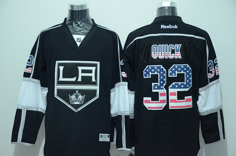 NHL Los Angeles Kings #32 Quick Black US Flag Jersey