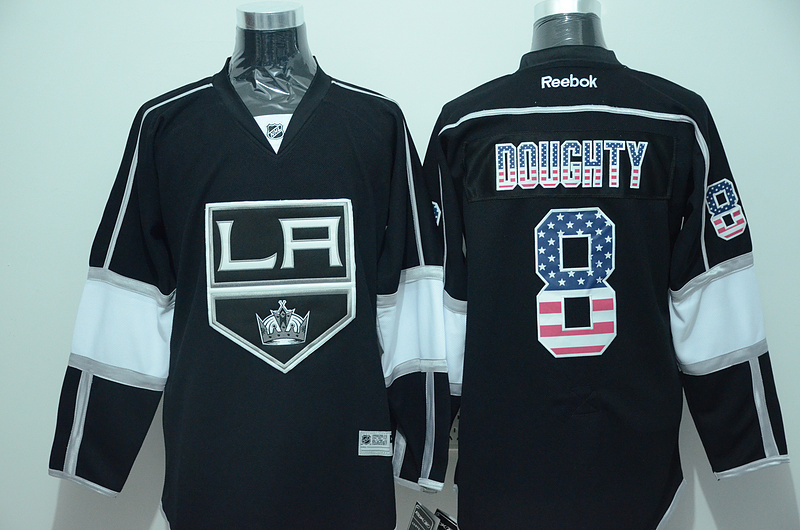 NHL Los Angeles Kings #8 Doughty Black US Flag Jersey