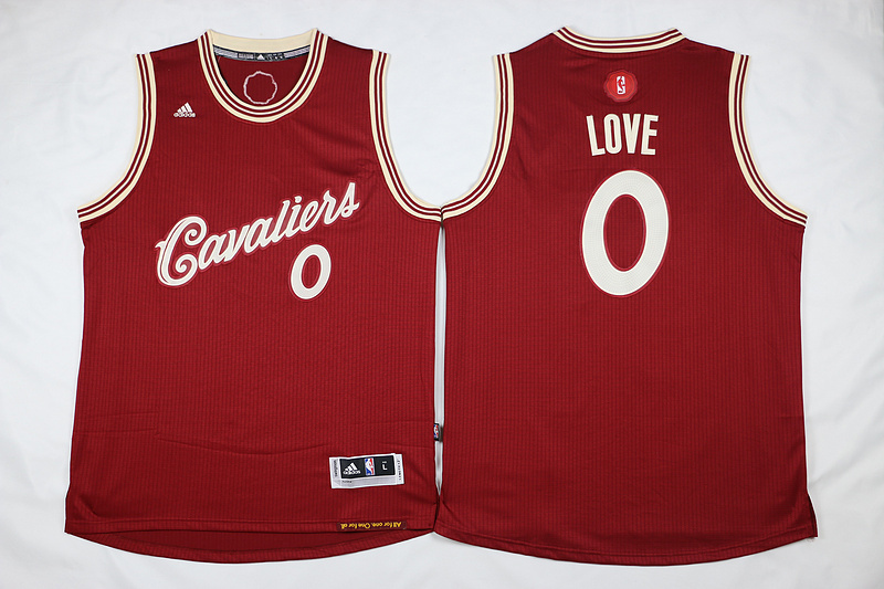 2016 NBA Cleveland Cavaliers #0 Love Red Christmas Jersey