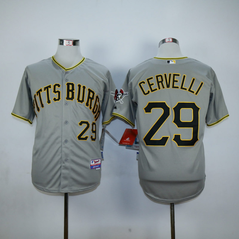 MLB Pittsburgh Pirates #29 Cervelli Grey Jersey