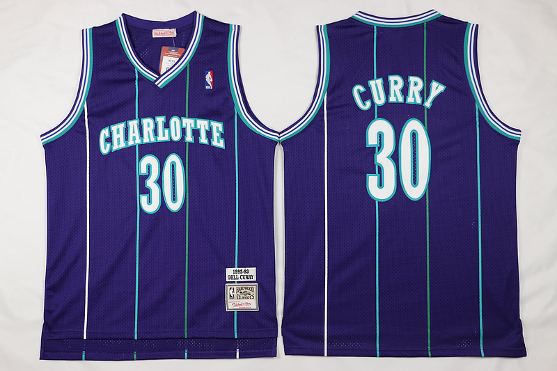 NBA Charlotte Bobcats #30 Curry Purple Jersey