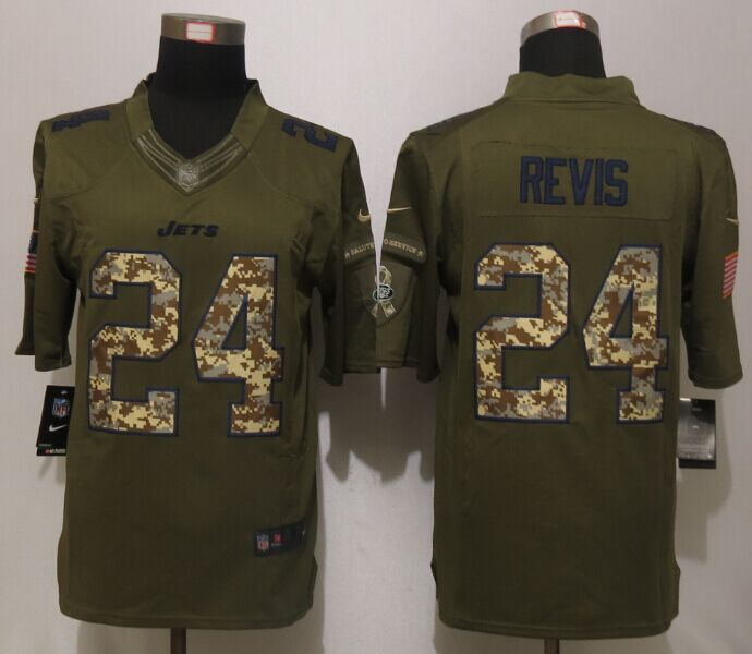 Nike New York Jets 24 Revis Green Salute To Service Limited Jersey