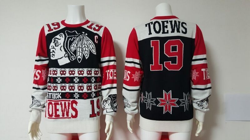 NHL Chicago Blackhawks #19 Toews Black Sweater