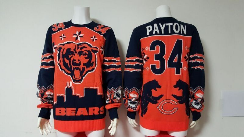 NFL Chicago Bears #34 Payton Orange Sweater