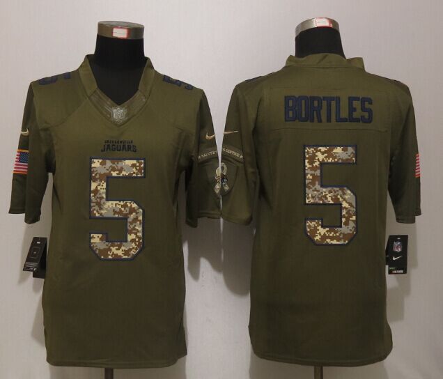 Nike Jacksonville Jaguars 5 Bortles Green Salute To Service Limited Jersey