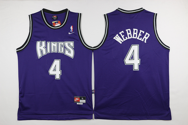 NBA Sacramento Kings #4 Webber Purple NBA jersey