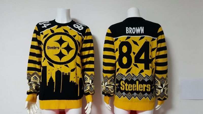 NFL Pittsburgh Steelers #84 Brown Yellow Sweater