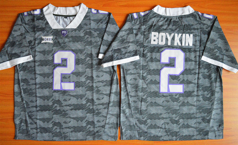 NCAA TCU Horned Frogs #2 Trevone Boykin Limited Football Jersey Grey 