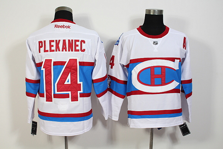 NHL Montreal Canadiens #14 Plekanec White Classic 2016 Jersey
