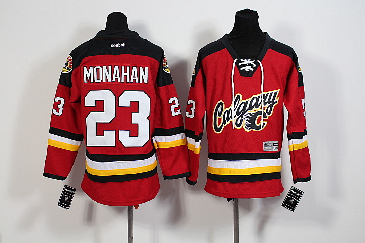 NHL Calgary Flames #23 Monahan Red Youth Jersey