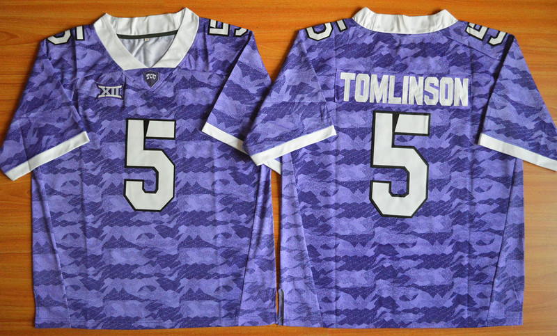 NCAA  TCU Horned Frogs #5 LaDainian Tomlinson Limited Football Jersey Purple 