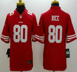 Nike San Francisco 49ers #80 Jerry Rice Red Limited Kids Jersey
