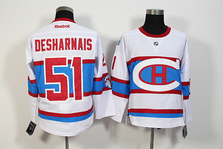 NHL Montreal Canadiens #51 Desharnais White Classic 2016 Jersey