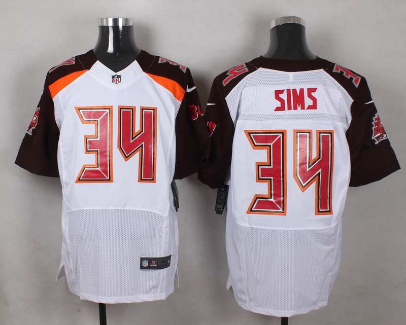 NFL Tampa Bay Buccaneers #34 Sims White Elite Jersey